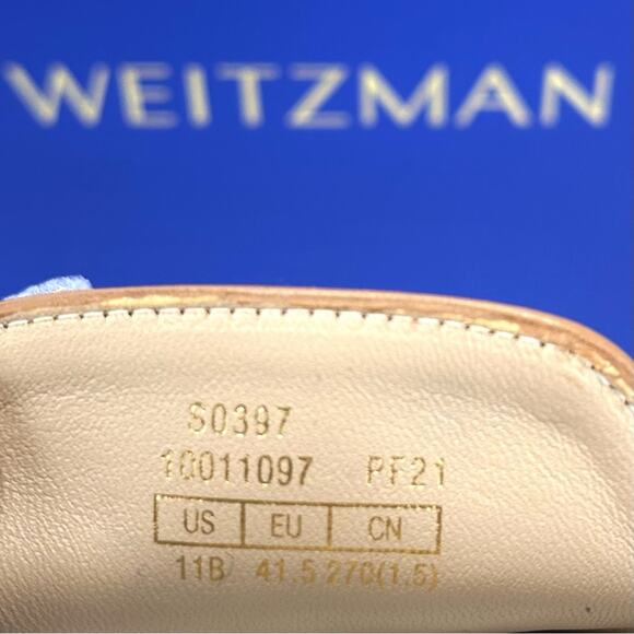 Stuart Weitzman Wylie Women Flat Loafer/Mule Size 11 Tan Luxe Leather Tassel New - Picture 4 of 12